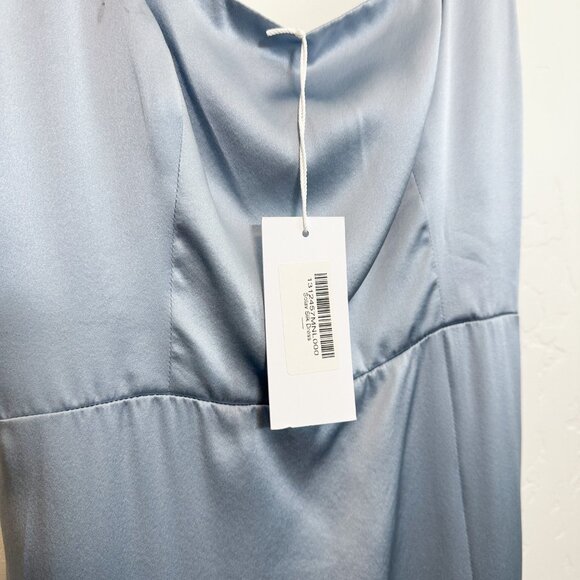 Reformation | NWT 100% Silk Solay Maxi Slit Sleeveless‎ Dress in Mineral Blue - Picture 9 of 12